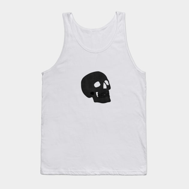 Screenprint Pixelated black Skull Tank Top by JuneNostalgia